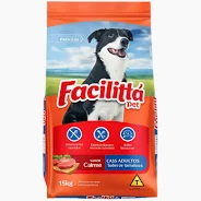Ração Facilittá Pet Adultos Médio e Grande Porte Sabor Carne 15kg