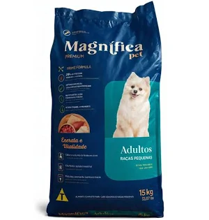 Ração Magnífica Pet Premium para Cães Adultos de Raças Pequenas Sabor Carne 15kg