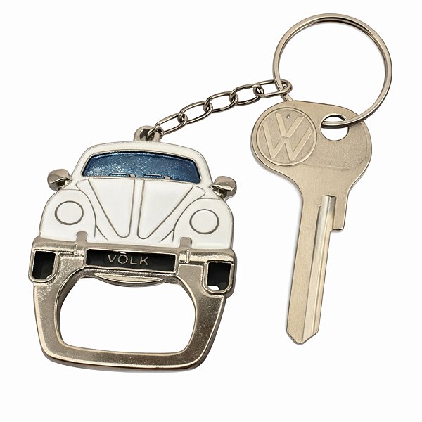 Chaveiro Fusca Branco Volkswagen - Abridor De Garrafa