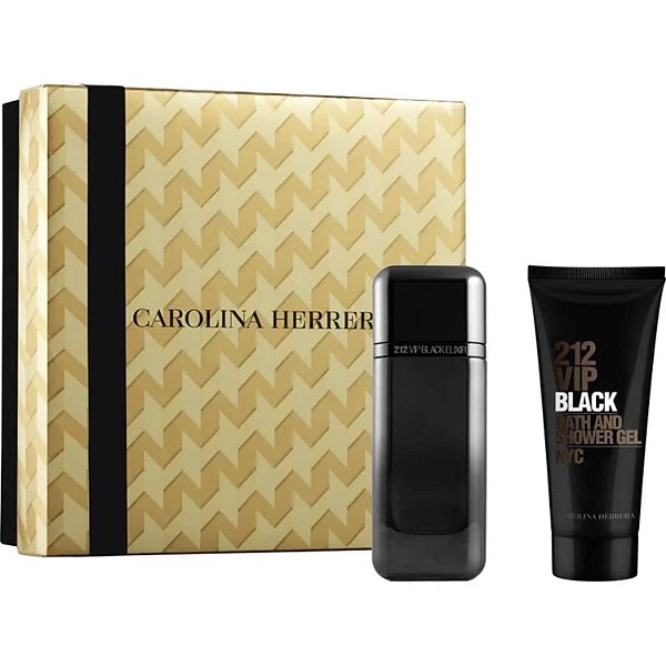 Kit 212 Vip Black Elixir Carolina Herrera Masculino EDP 100ml + Shower Gel 100ml