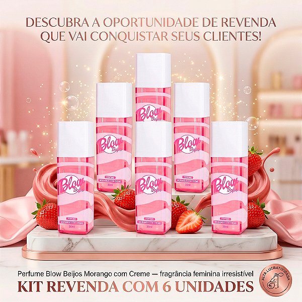 Kit Revenda Perfume Beijos Blow Girl Morango 6 Unidades (Atacado)