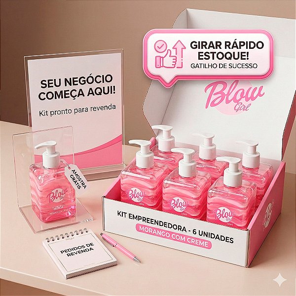 Kit Revenda Hidratante Blow Girl Morango 6 Unidades (Atacado)