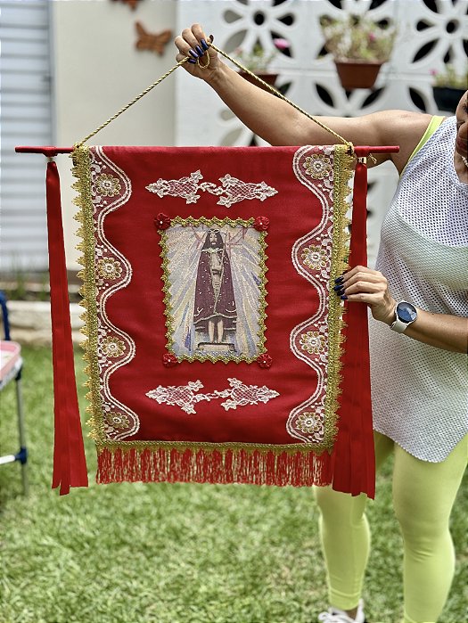 Estandarte G Senhor Bom Jesus de Cuiabá | 63cm x 50cm