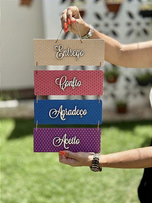 Quarteto Essência – Painel em MDF com Palavras Inspiradoras | 42cm x 22cm