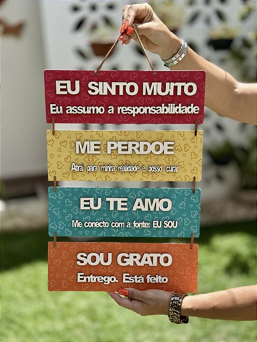 Quarteto Ho’oponopono Consciência – Painel em MDF #003 | 50cm x 30cm