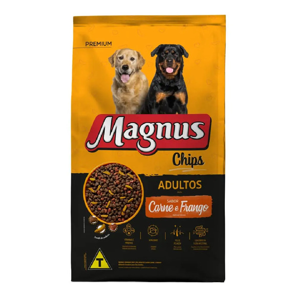 Ração Magnus Chips Cães Adultos Carne e Frango 20 kg