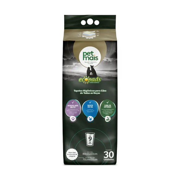 Tapete Higiênico Ecopads Petmais 30 unidades