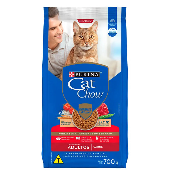Ração Cat Chow Adultos Carne 700 g
