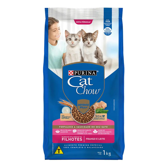 Ração Cat Chow Filhotes Frango e Leite 1 kg