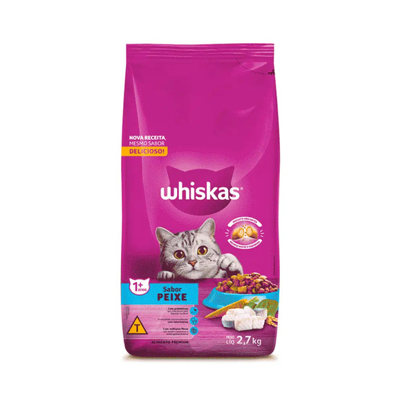 Ração Whiskas Gatos Adultos Peixe 2,7 kg
