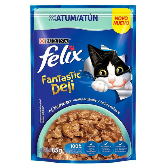 Ração Úmida Félix Gatos Adultos Fantastic Deli Atum 85 g