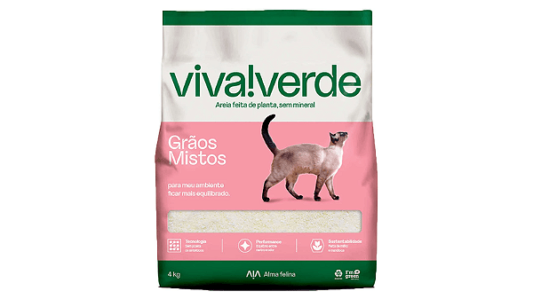 Areia Higien V. Verde Grao Misto 4kg