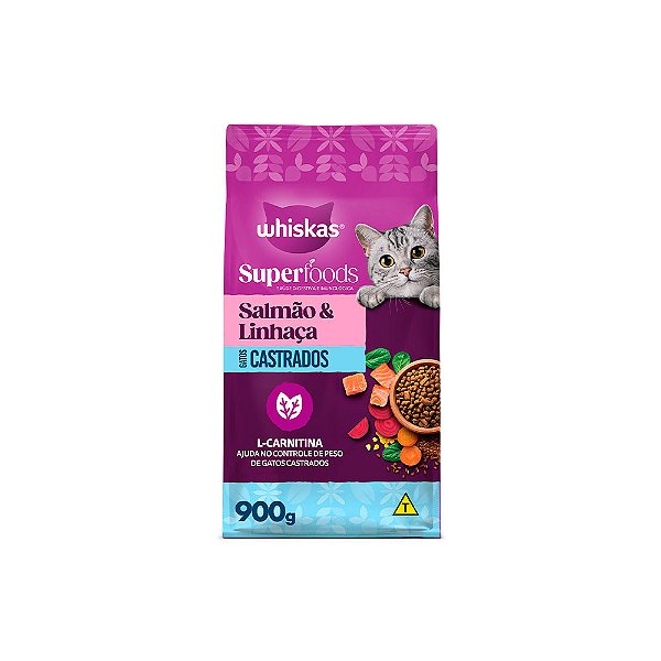 Whiskas Superfoods Pct 900g Cast Salmao(e)