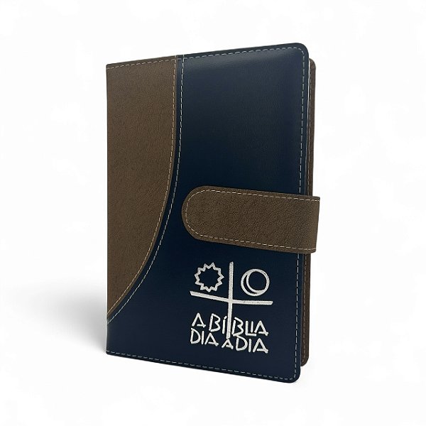 Agenda A Bíblia Dia A Dia 2026 - Luxo - Castanho Azul com Lingueta