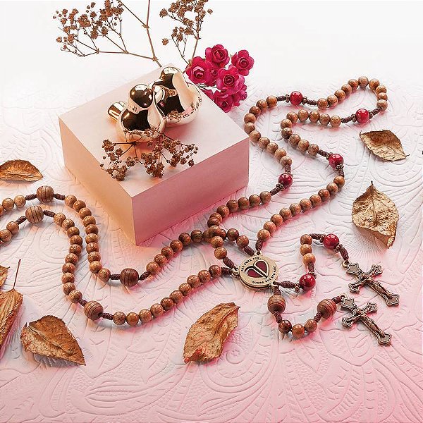 Terço Do Casal Madeira Imbuia 8mm