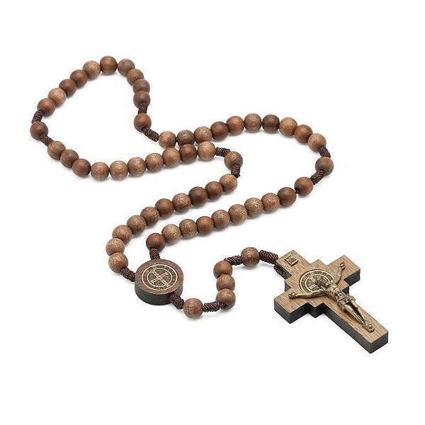 Terço De São Bento Madeira Imbuia 10mm