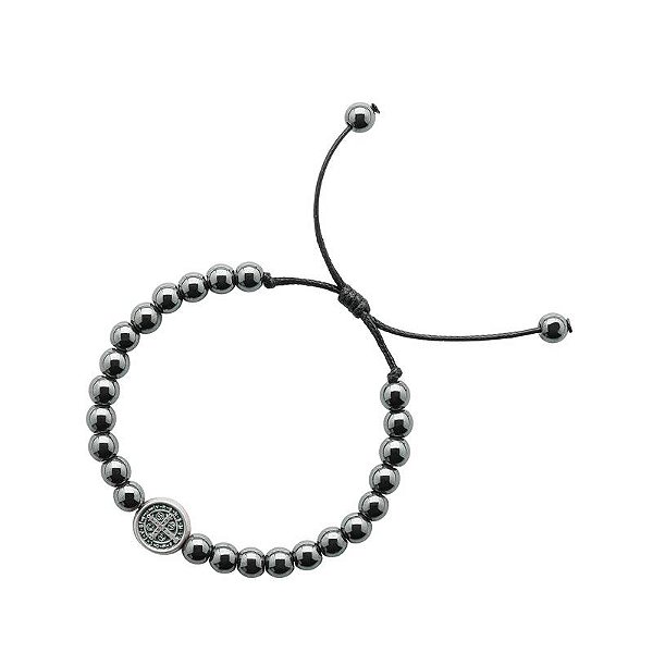 Pulseira De São Bento Hematita 6mm Regulável