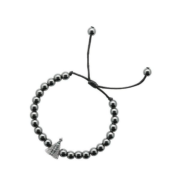 Pulseira De Nossa Senhora Aparecida Hematita 6mm