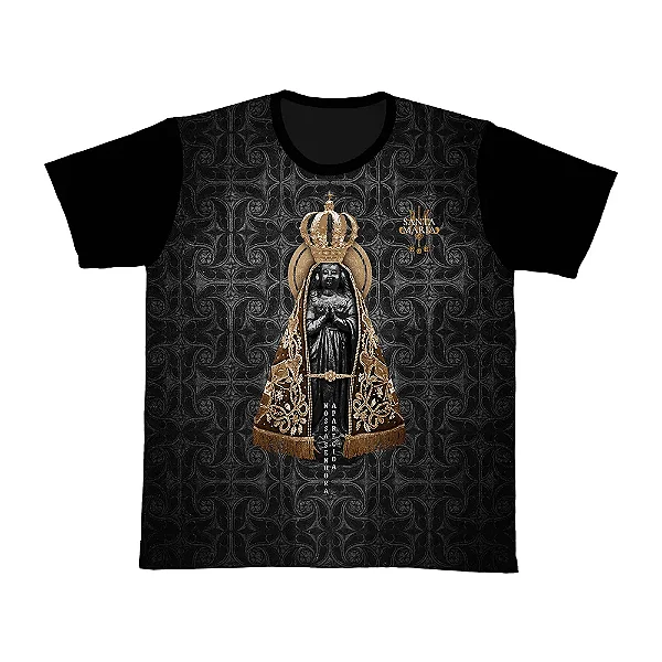 Camiseta Baby Look Nossa Senhora Aparecida Preto Sabatini