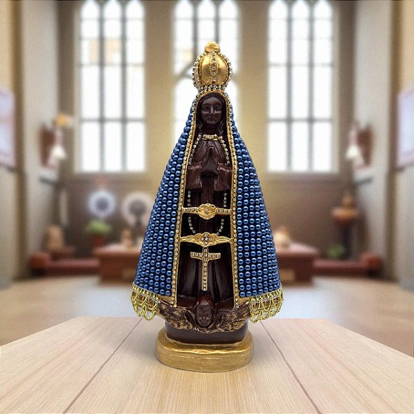 Imagem de Gesso com Pérola Azul N. Sra. Aparecida 29cm