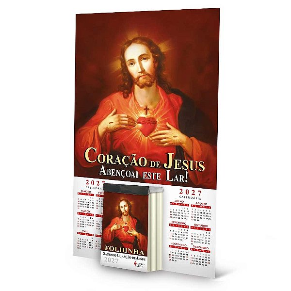 Calendário Folhinha Sagrado Coração de Jesus - 2027