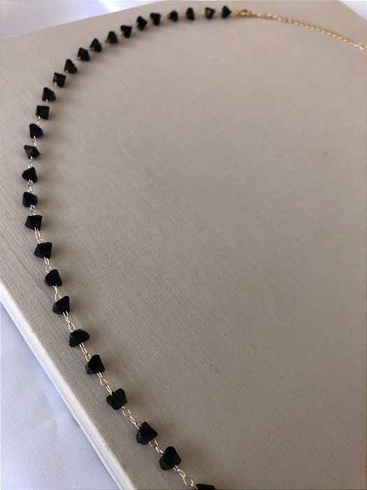 Choker Cristais Pretos