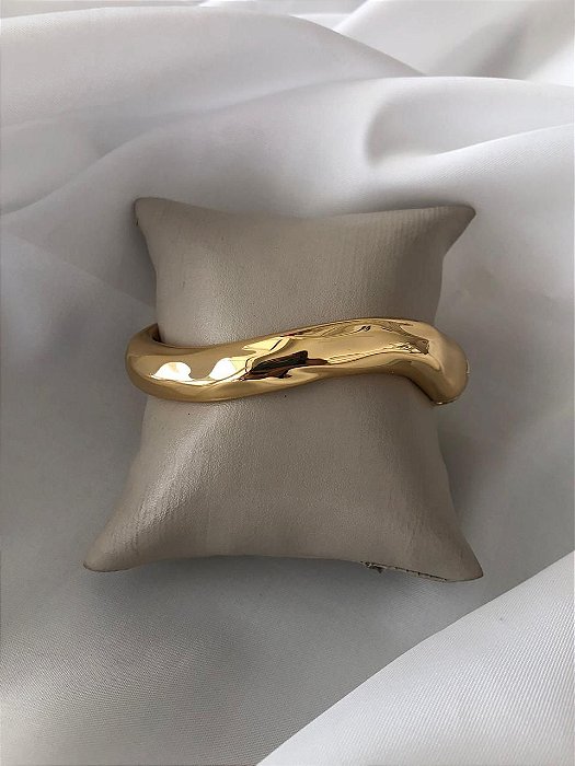 Bracelete Dourado Ondas