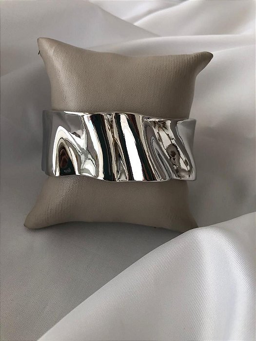 Bracelete Prateado Espelhado