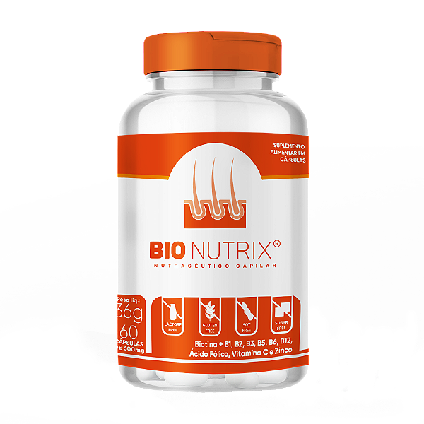 Suplemento Alimentar para Cabelo, Pele e Unhas Bionutrix - 60 cápsulas