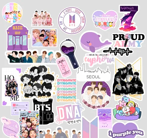 Pack Stickers- Adesivos Bts K-pop Impermeável - Personaliza