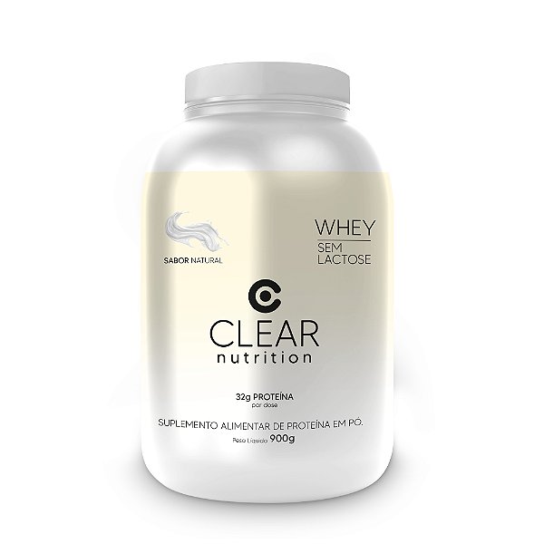 Whey Sem Lactose Natural Pote 900g Clear Nutrition