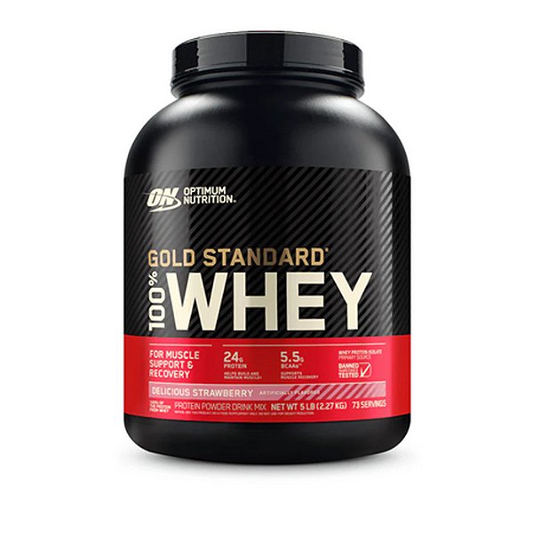Whey Gold Standard Morango 5,00 Lbs (2.27Kg) Optimum Nutrition