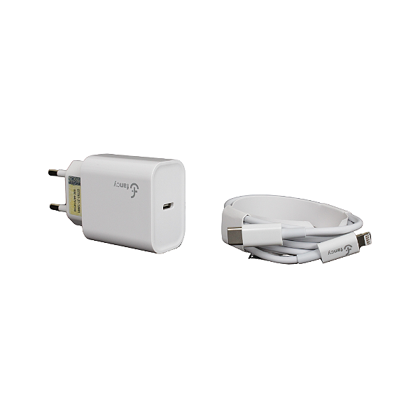 Carregador de Tomada Suprema USB-C + Cabo USB-C p/ Lightning - PD02