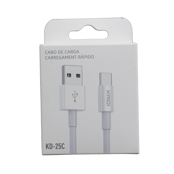 Cabo de Carga Carregamento Rápido USB p/ Tipo C 1m (KD25C)