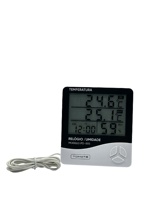 Relógio Digital Termo-Higrômetro Tomate PD-005