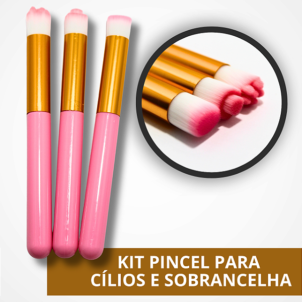 Kit Pincel Para Cílios e Sobrancelha
