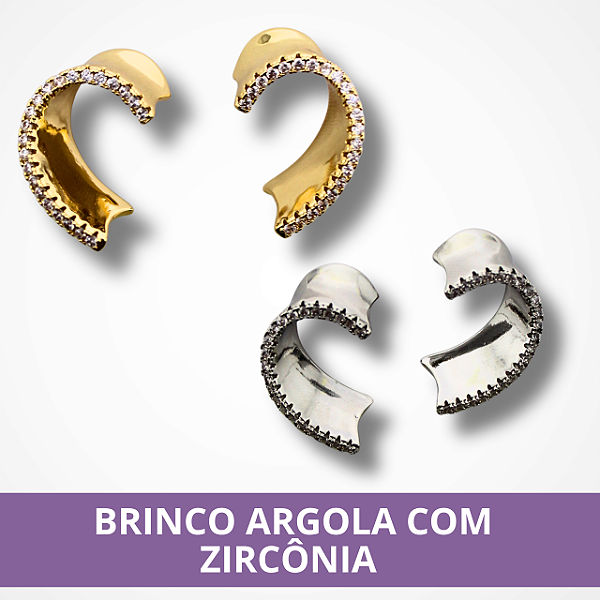 Brinco Argola com Zircônia