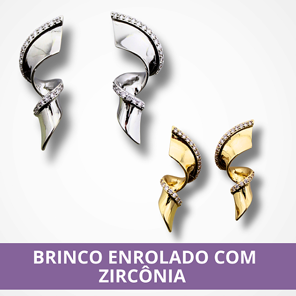 Brinco Enrolado com Zircônia