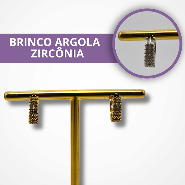 Brinco Argola com Zircônia