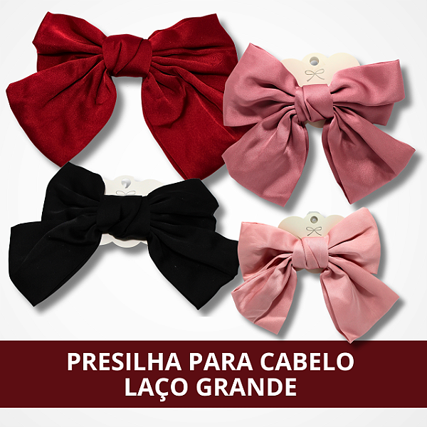 Presilha Para Cabelo Laço Grande - Cetim