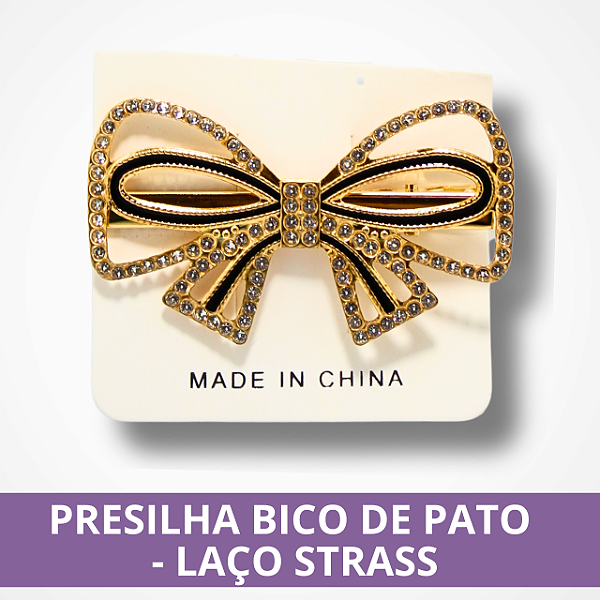 Presilha Bico de Pato - Laço Strass