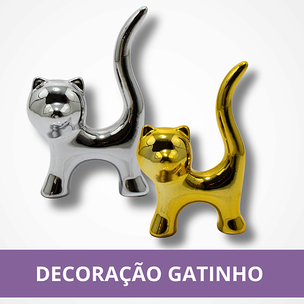 Decoração Gatinho Cerâmica