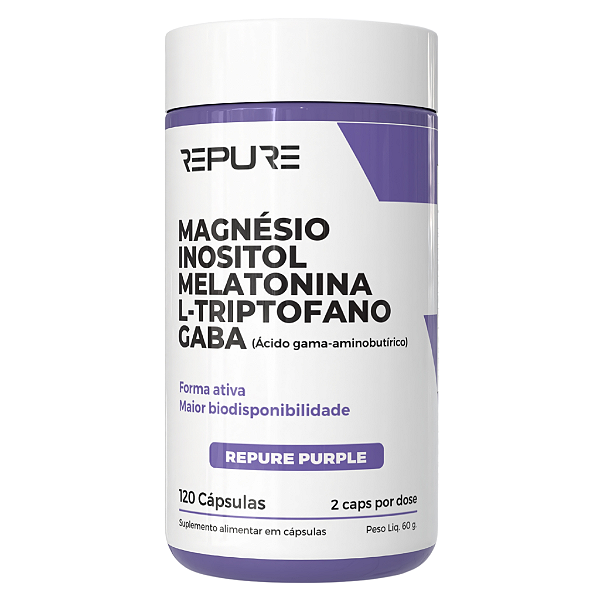 Magnésio C/ Inositol, Gaba, Melatonina e Triptofano - 120 Cápsulas