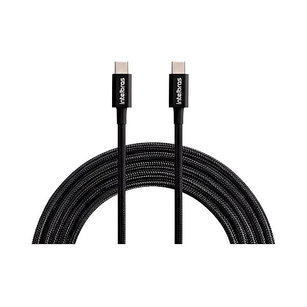 Cabo Usb-C para Usb-C1,5m em Nylon Preto EUCC 15NP Intelbras