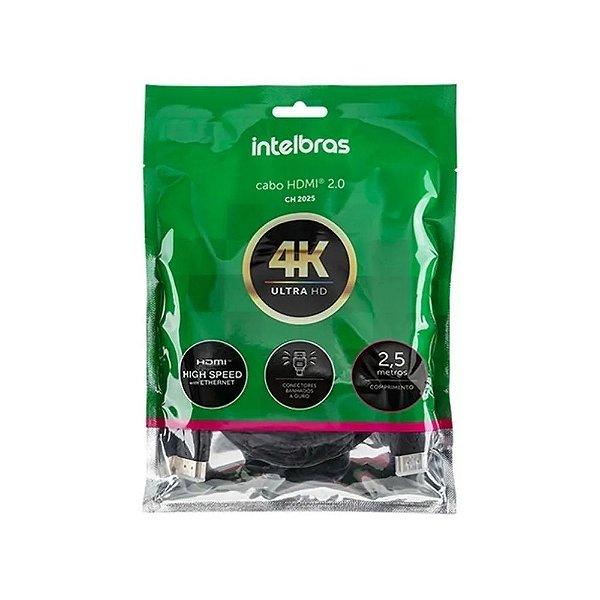 Cabo Hdmi 2,5 Metros Intelbras Ch2025 2.0 4k