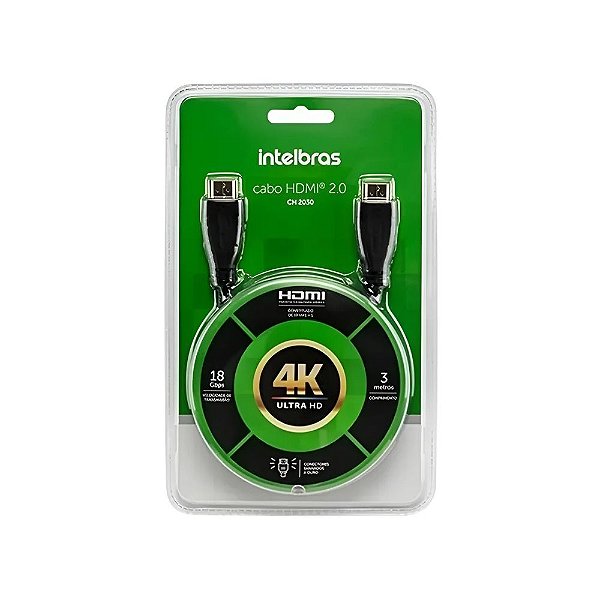 Cabo Hdmi 3 Metros Intelbras Ch2030 2.0 4k