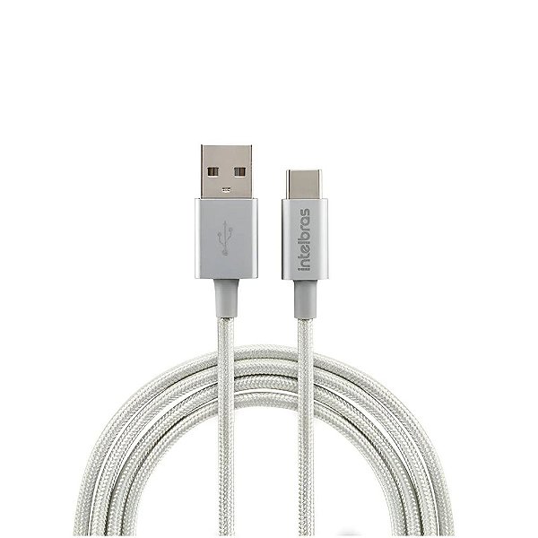 Cabo Usb-A - Usb-C 1,5m em Nylon Branco EUAC 15NB Intelbras