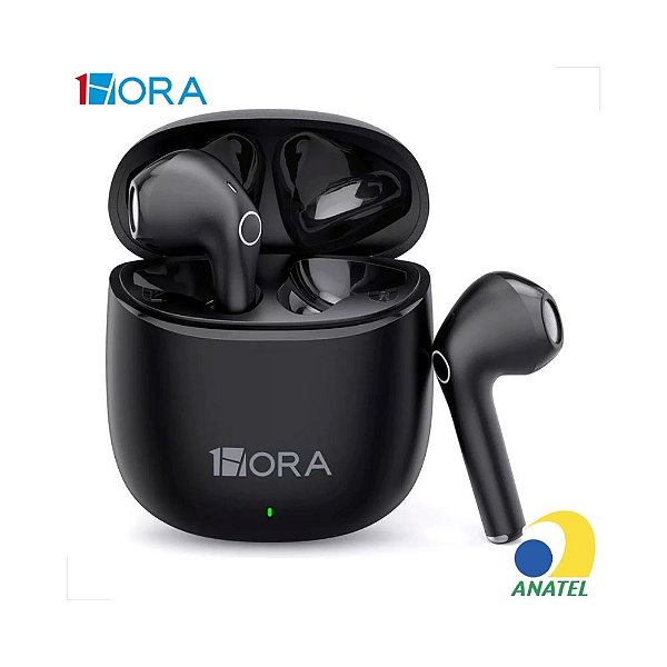 Fone de ouvido Bluetooth 5.3 Sem Fio Preto AUT201 1HORA