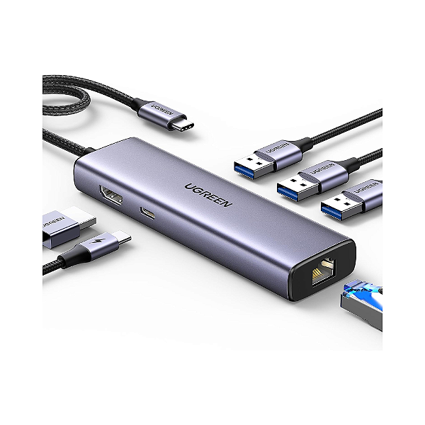 Hub Adaptador 6x1 5Gbps100W Plug/Play 4k30Hz 15598 Ugreen