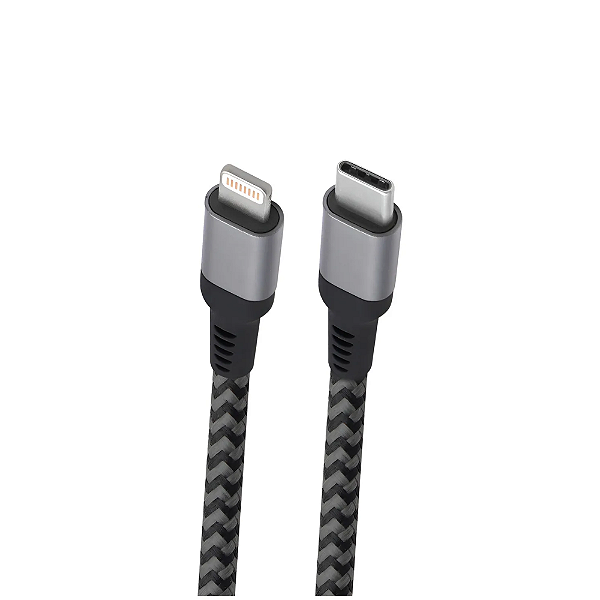 Cabo Usb-C - Lightning 1,5m em Nylon Preto LIUC01 Geonav